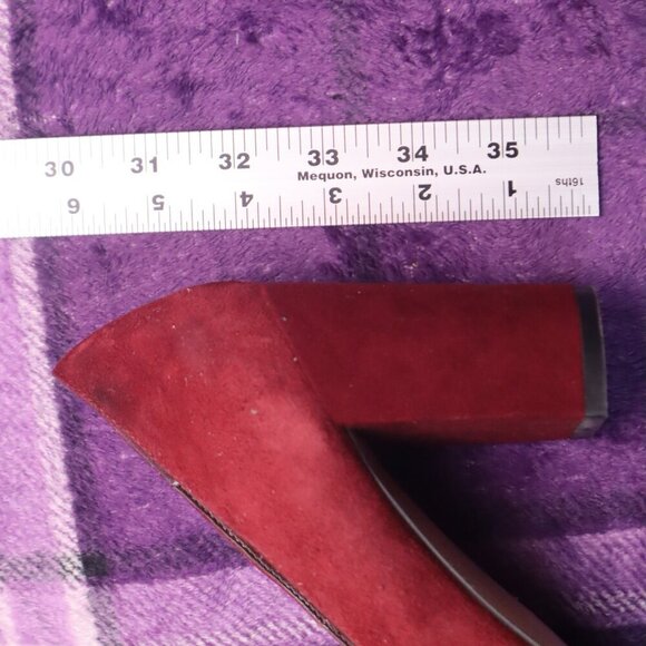 COLORBLOCK HEELS 7.5 Tommy Hilfiger Chunky Red Black Fall Classic Leather Retro - Picture 8 of 9